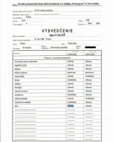 Vysvedčenie I. ročník (1/2)