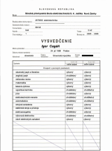 Vysvedčenie III. ročník (1/2)