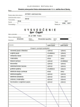 Vysvedčenie zo IV. ročníka  (1/2)