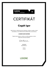 Certifikát Loxone Silver Partner